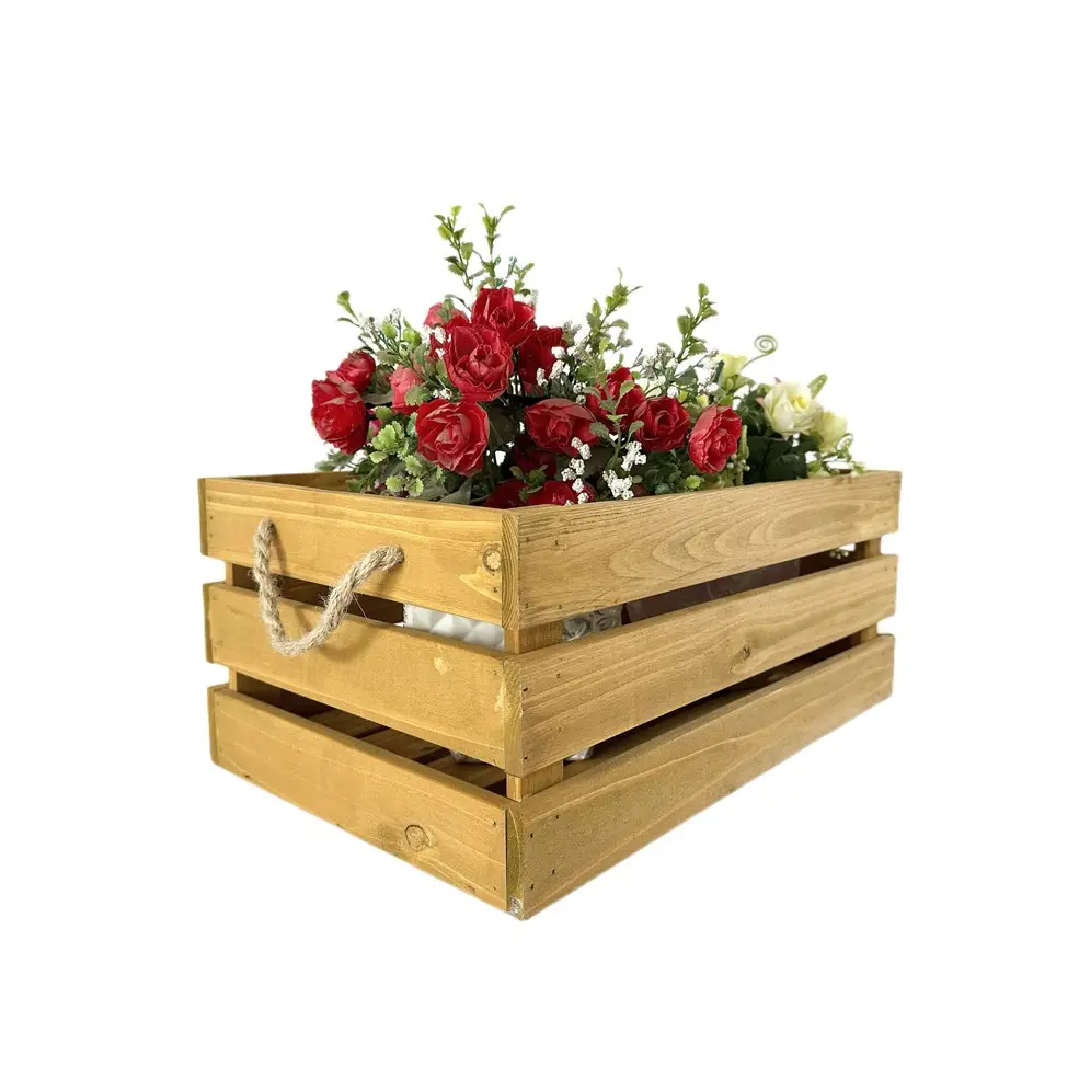 Manufacturer supply large outdoor quadrate wooden plant pots wood pots for plants