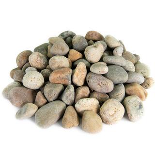 Southwest Boulder  Stone 21.6 cu. ft. 3 in. to 5 in. 2000 lbs. Buff Mexican Beach Pebble Smooth Round Rock for Garden and Landscape Design MPBBF35