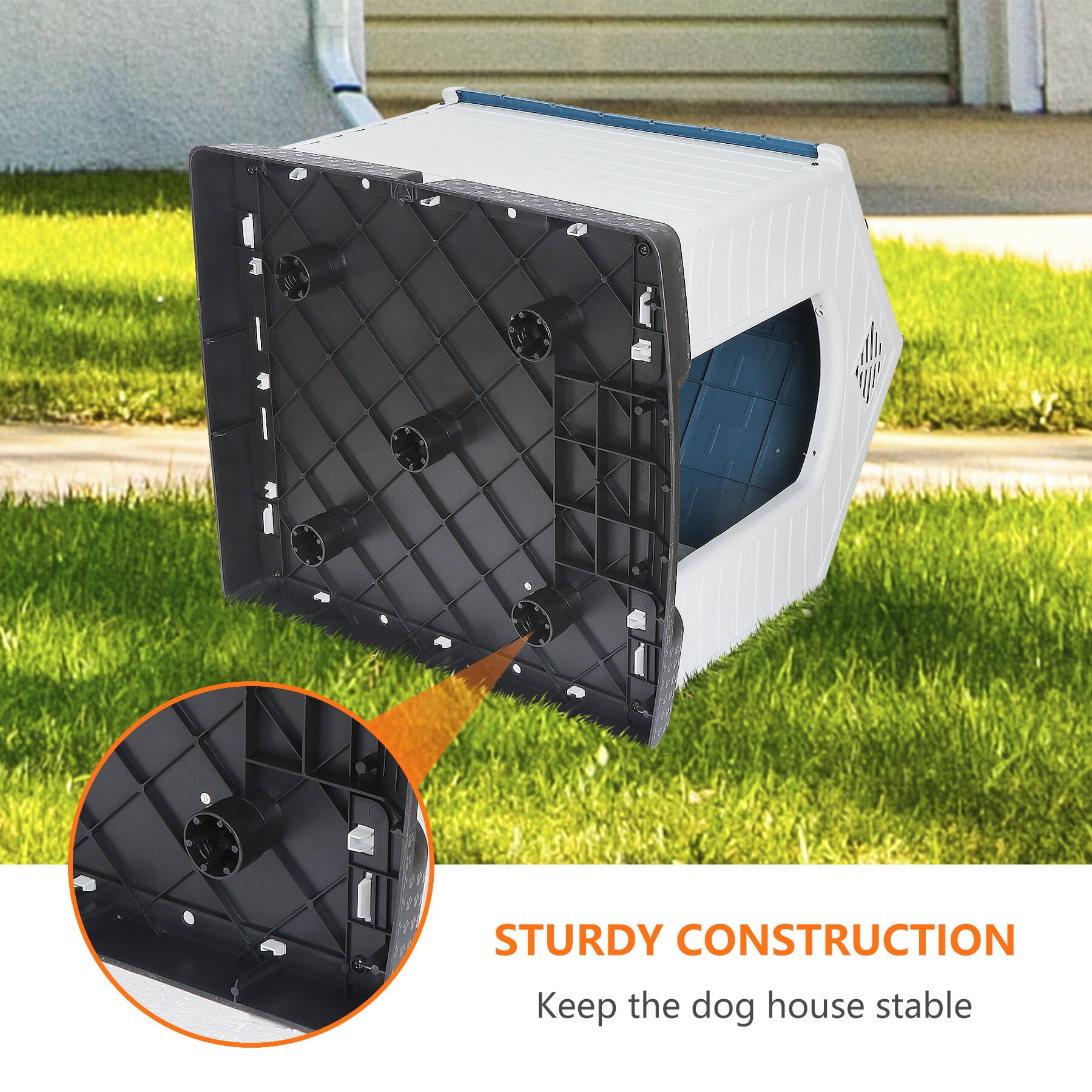 ZENSTYLE Large Dog House Insulated Waterproof Pet Kennel Shelter Indoor Outdoor