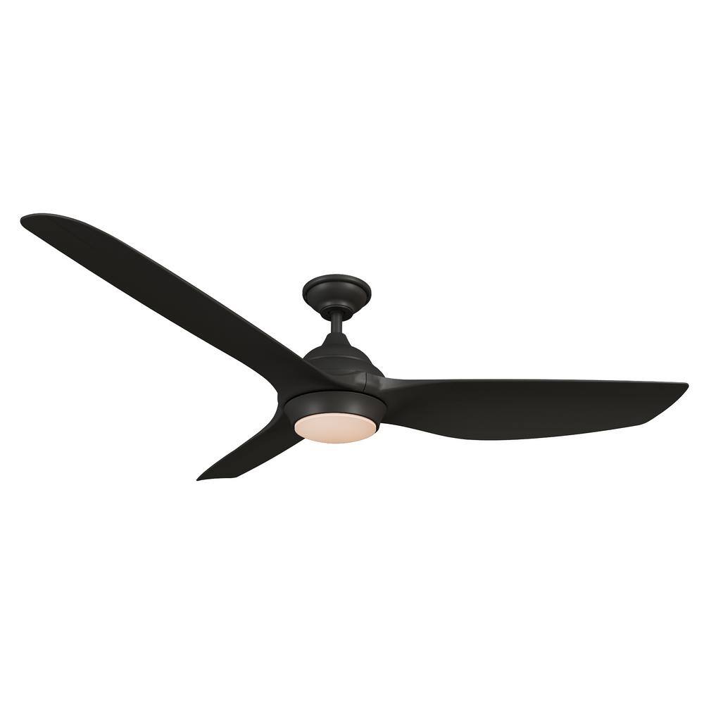 Home Decorators Collection Bachton 60 in. Integrated LED DC Motor Matte Black Ceiling Fan with Light and Remote Control YG638A-MBK