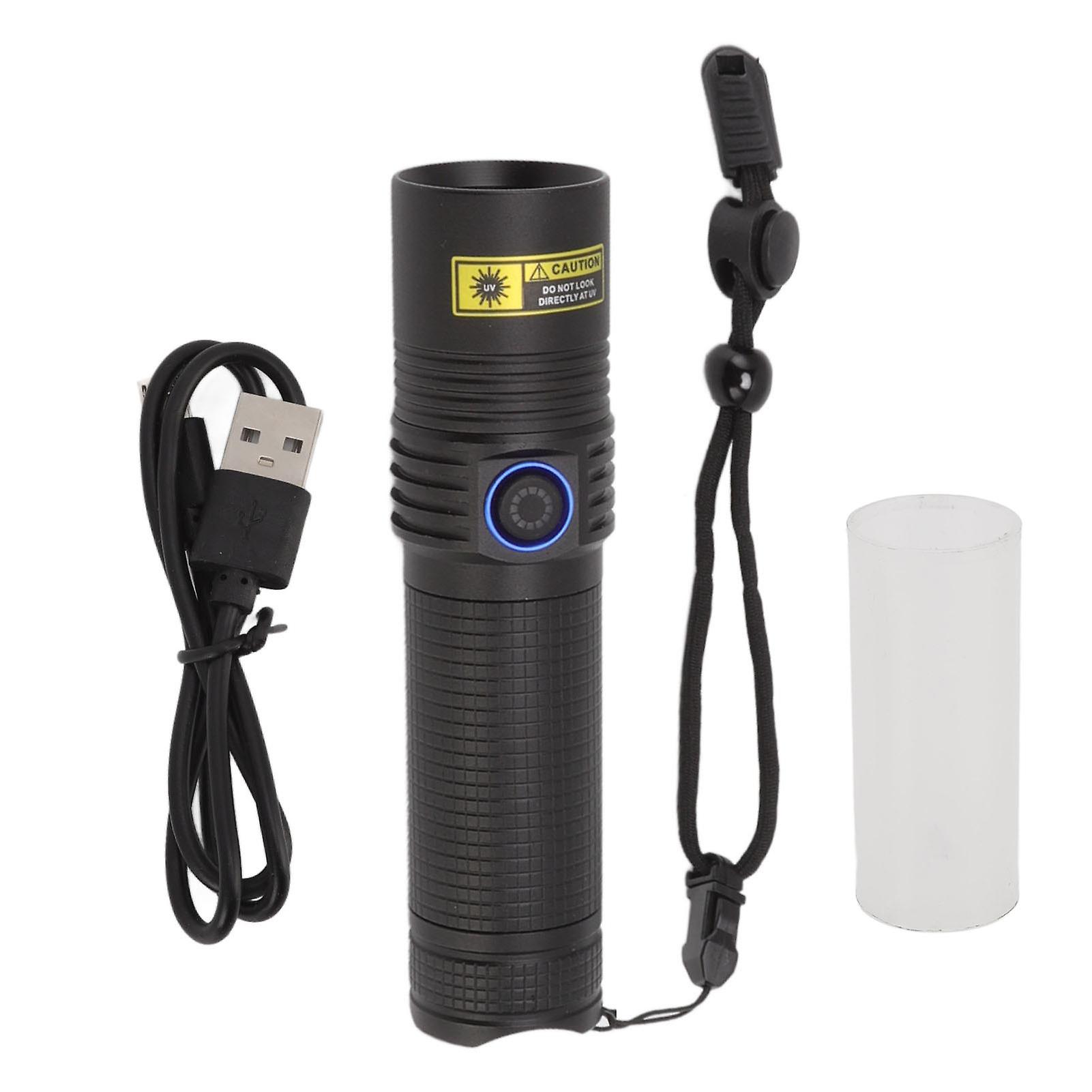 Black Light UV 365nm Flashlight Professional Blacklight LED Handheld Torch for Urine Pet Resin Curing Gas Leakage Detection