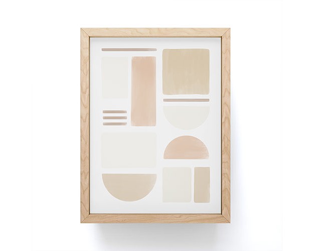 Bohomadic studio Geometric Shapes In Creme And Soft Pink Framed Mini Print Society6