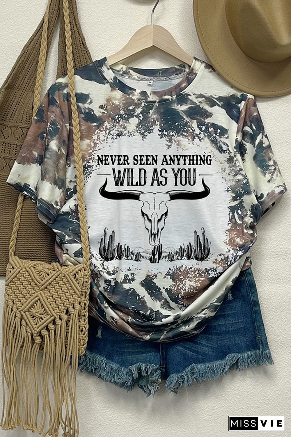 Wild As You Tie Dye Bleach Graphic Tee