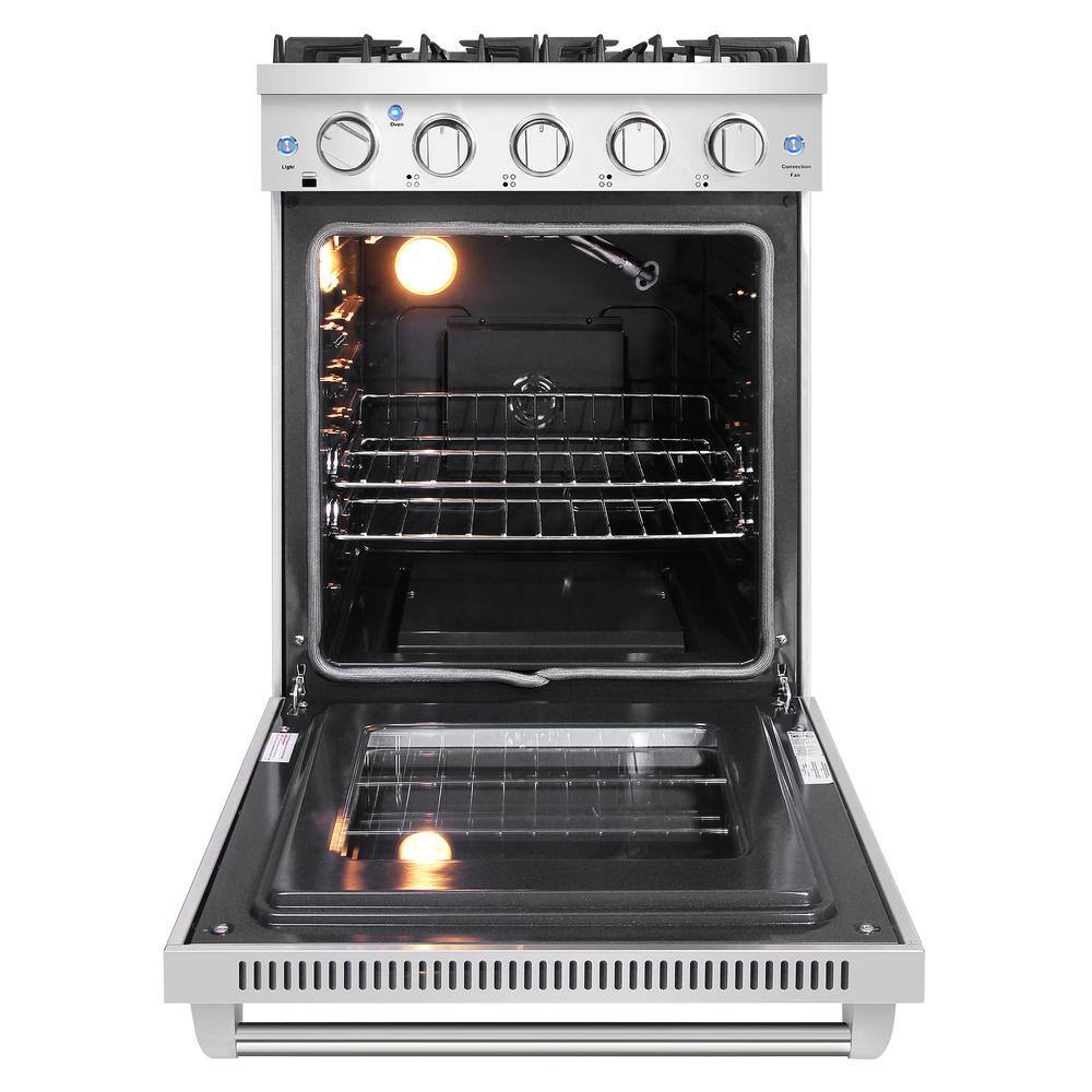 Cosmo 24 in. 3.73 cu. ft. Commercial-Style Gas Range with Single Convection Oven in Stainless Steel COS-EPGR244