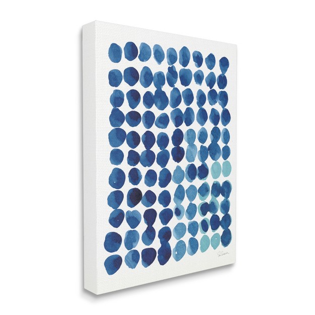 Stupell Industries Abstract Blue Polka Dot Pattern Gallery Wrapped Canvas Wall Art