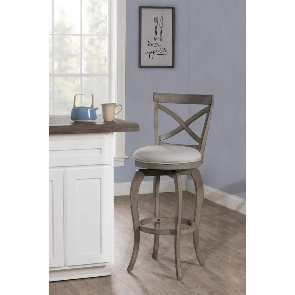 Hillsdale Furniture Ellendale 31.25 in. Aged Gray Bar Stool 5304-831