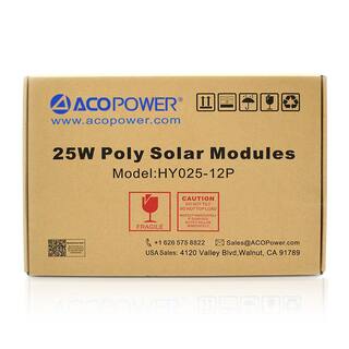 ACOPower 25-Watt 12-Volt Poly Solar Panel Compatible with Portable Chest Fridge Freezer Cooler HY025-12P