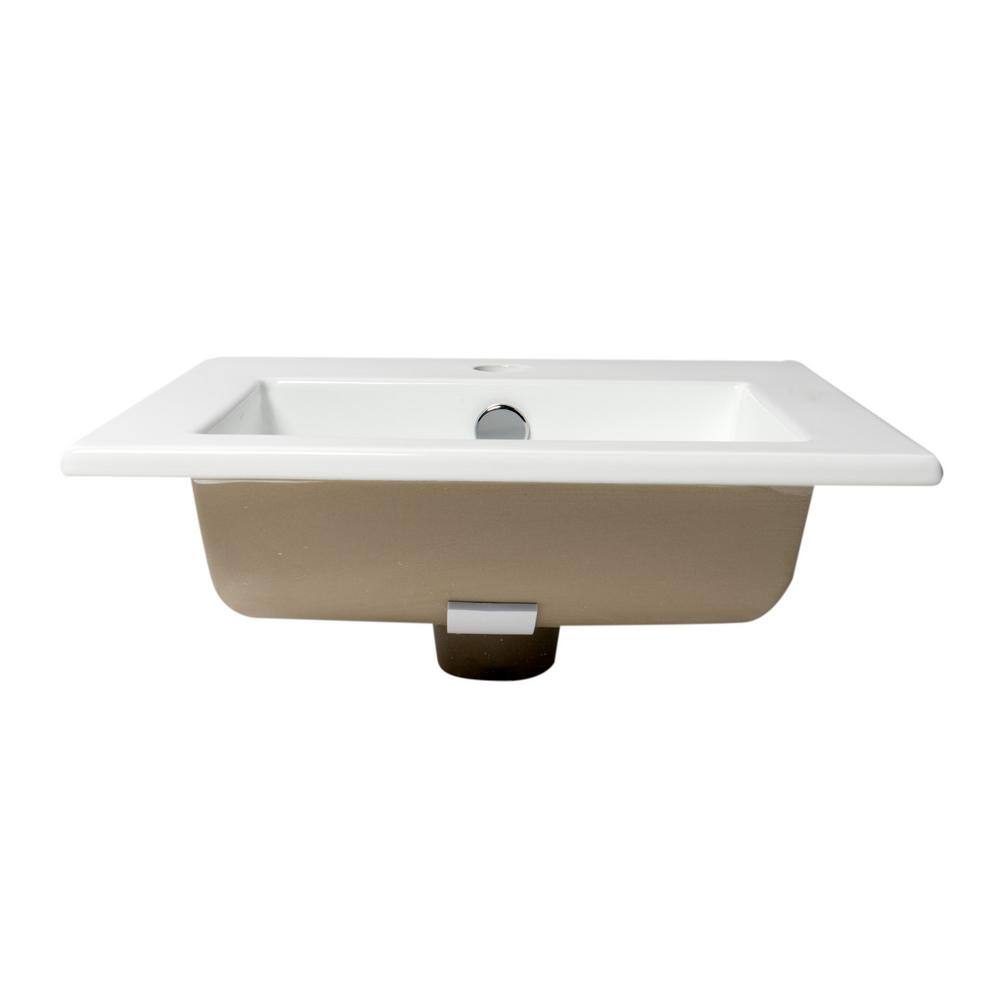 ALFI BRAND ABC801 16.38 in. Drop In Bathroom Sink in White ABC801