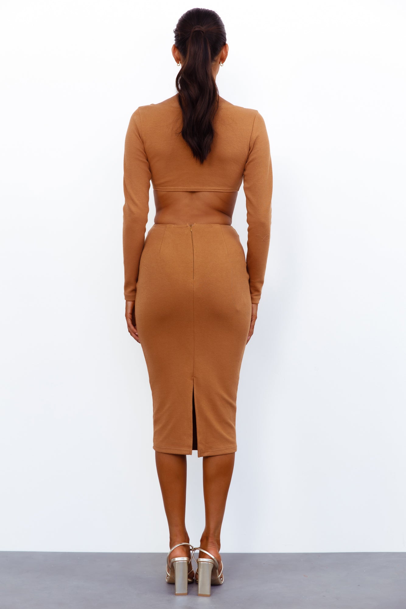 Steaming Hot Midi Dress Mocha