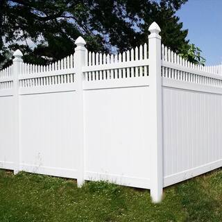 Weatherables 5 in. x 5 in. x 8.75 ft. White Vinyl Fence Corner Post LWPT-CORNER-5X105