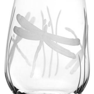 Rolf Glass Dragonfly 17 oz. Clear Stemless Wine Glass (Set of 4) 206332-S4