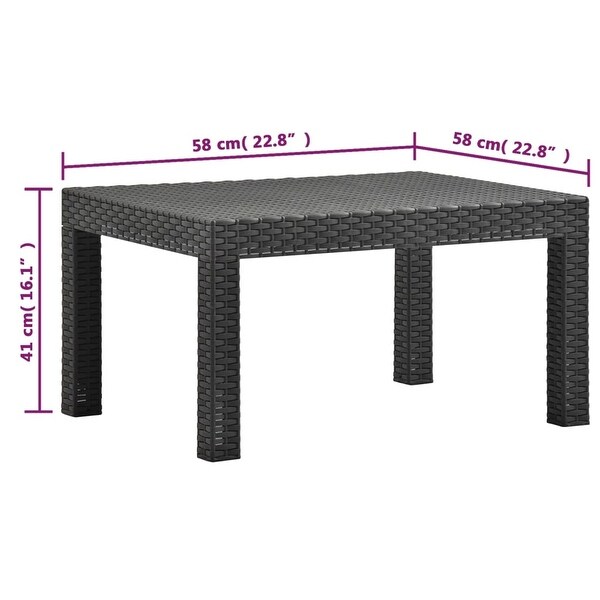 3 Piece Patio Lounge Set with Cushions PP Rattan Anthracite