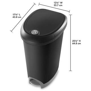 Sterilite 12.6 Gal. Locking Lid Step On Kitchen Wastebasket Trashcan Black (2-Pack) 2 x 10739002