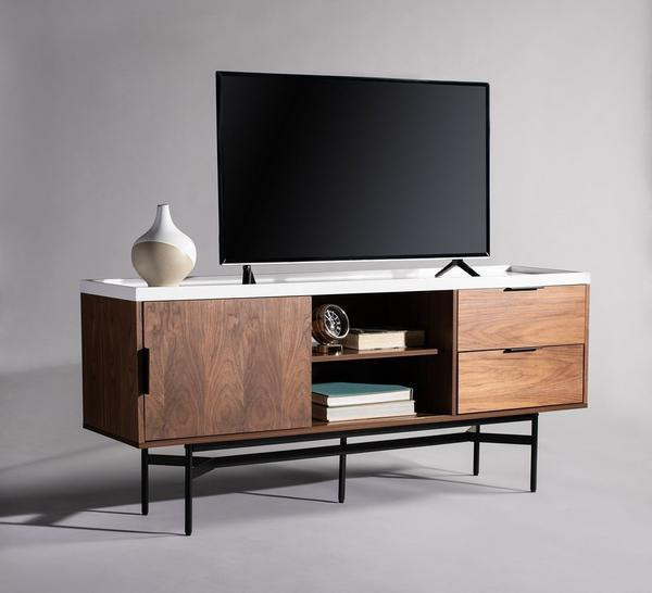 Cevilla Stone Gloss TV Stand   Industrial   Entertainment Centers And Tv Stands   by Rustic Home Furniture Deco  Houzz