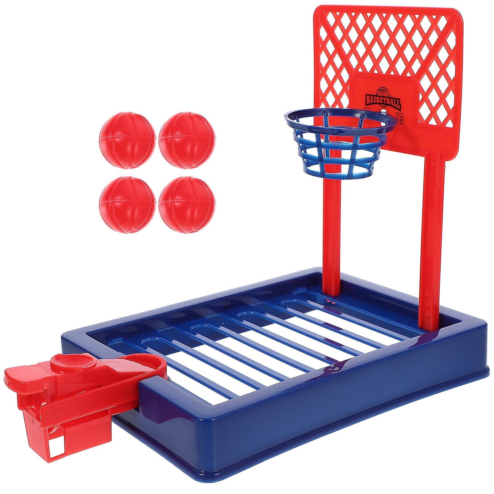 1 Set Of Mini Finger Basketball Machine Cartoon Basketball Toy Desk Kids Basketball Toy