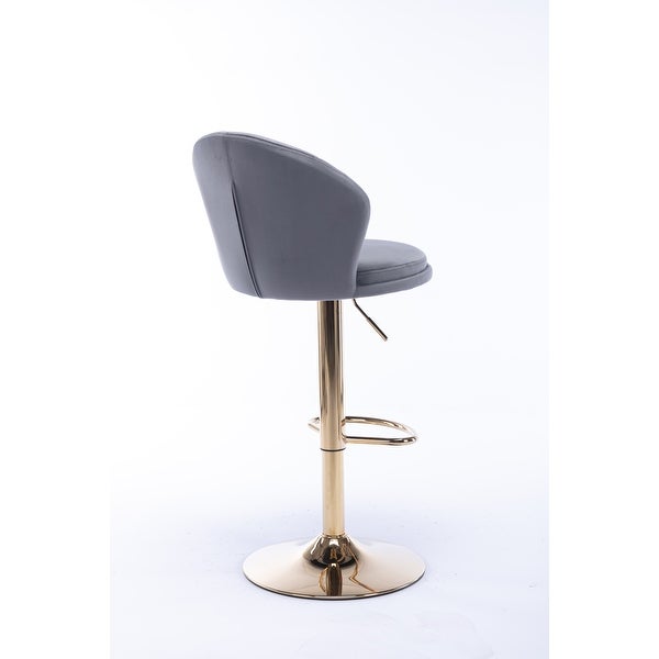 Modern Bar Stools，with Chrome Footrest and Base 2pcs