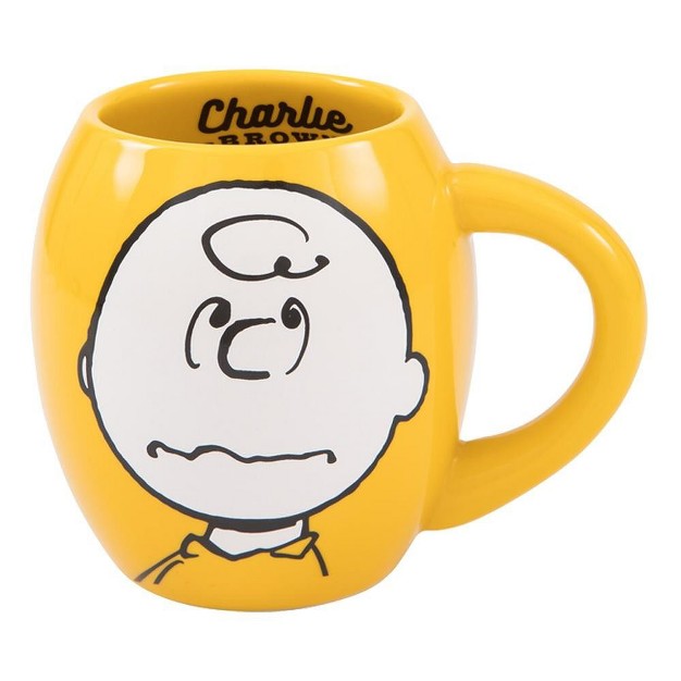 Vandor Peanuts Charlie Brown 18 ounce Oval Ceramic Mug