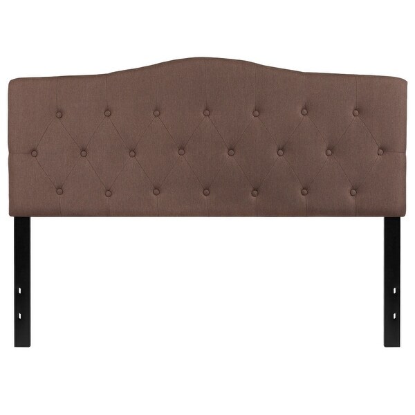 Arched Button Tufted Upholstered Headboard - - 26960288