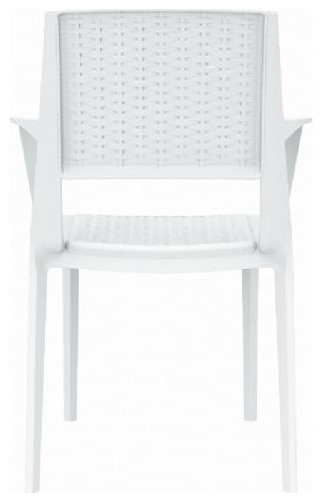 Capri Resin Wickerlook Arm Chair  Set of 2   Contemporary   Outdoor Dining Chairs   by Compamia  Houzz