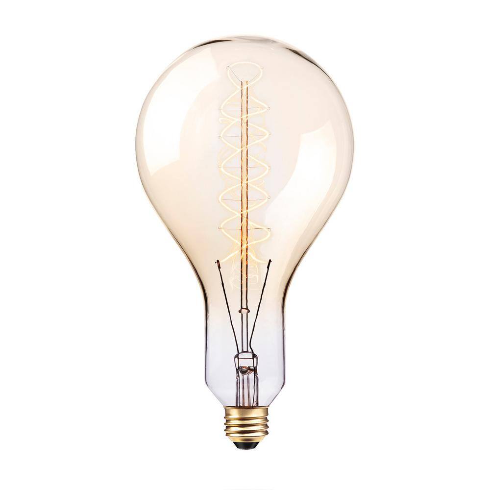 Globe Electric 100 Watt PS42 Dimmable Spiral Filament Vintage Edison Incandescent Light Bulb Warm Candle Light 80126