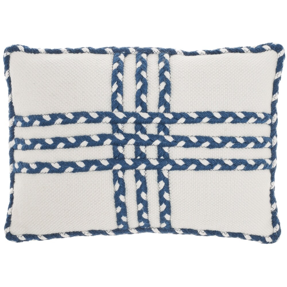 Mina Victory Outdoor Pillows Criss Cross Braids 14\