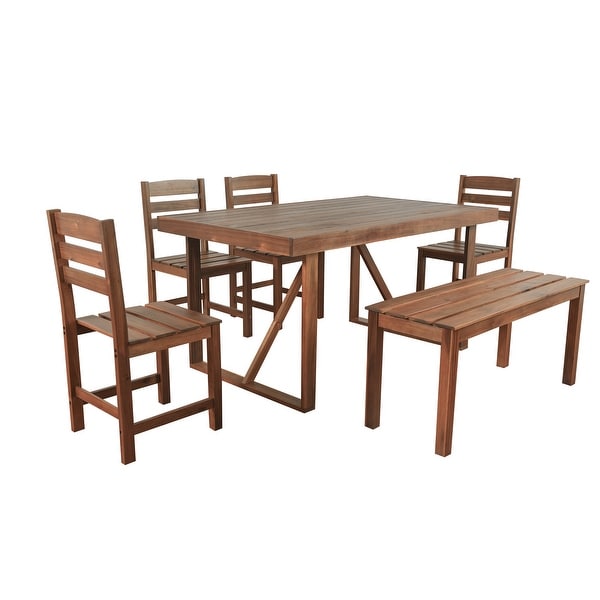 6piece Outdoor Garden Dining Table Set，Suitable For Terraces and Courtyards