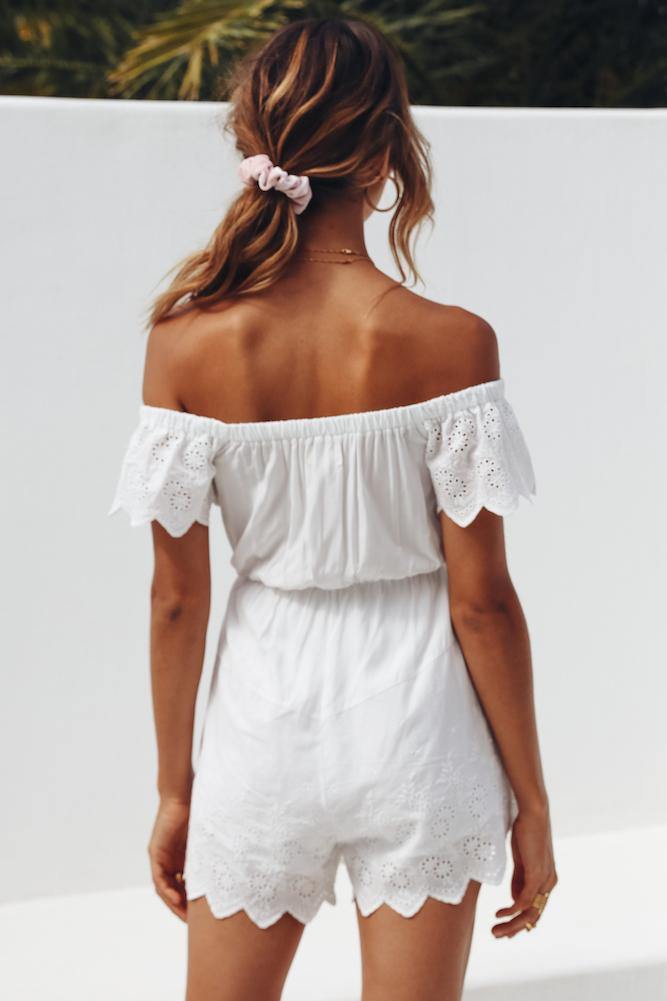 Lost In The Thrill Romper White