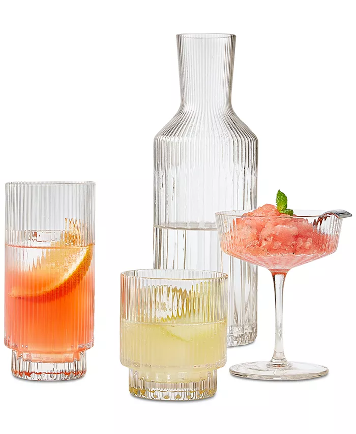 Hotel Collection Fluted Highball Glasses Set of 4 Created for Macys