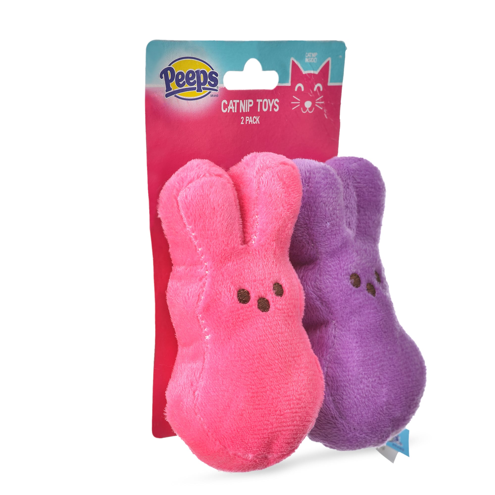 Peeps for Pets Bunnies Plush Catnip Cat Toys， Small， Pack of 2