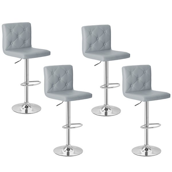 Javlergo Set of 4 Bar Stools Adjustable Swivel Counter Height Barstools with Back