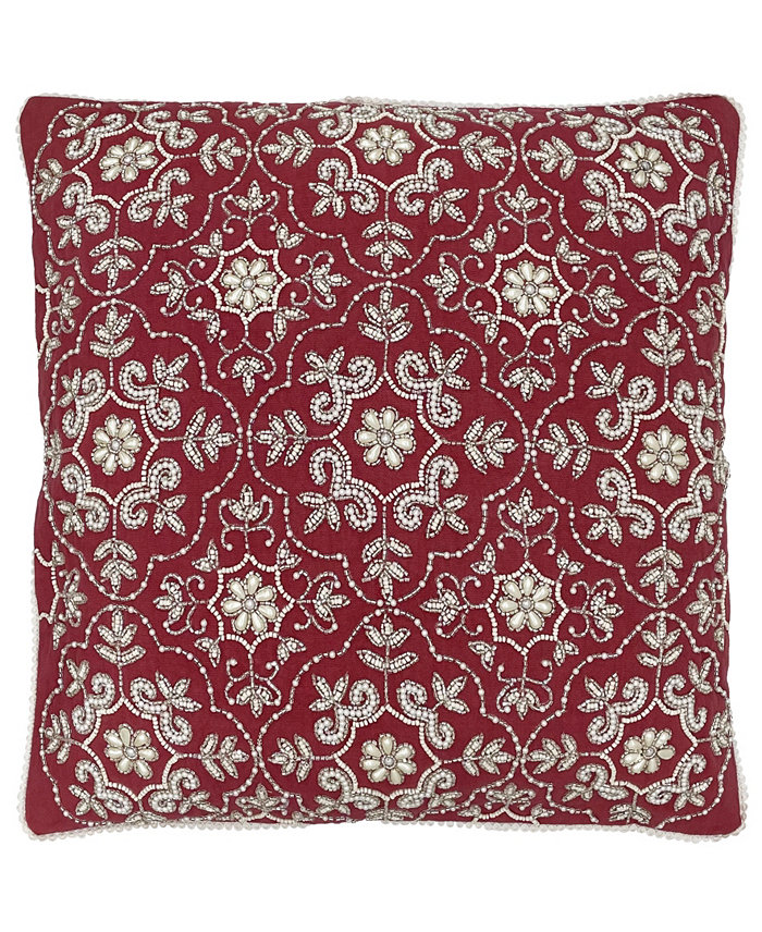 Mod Lifestyles Emblem Medallion Beaded Pillow， 20