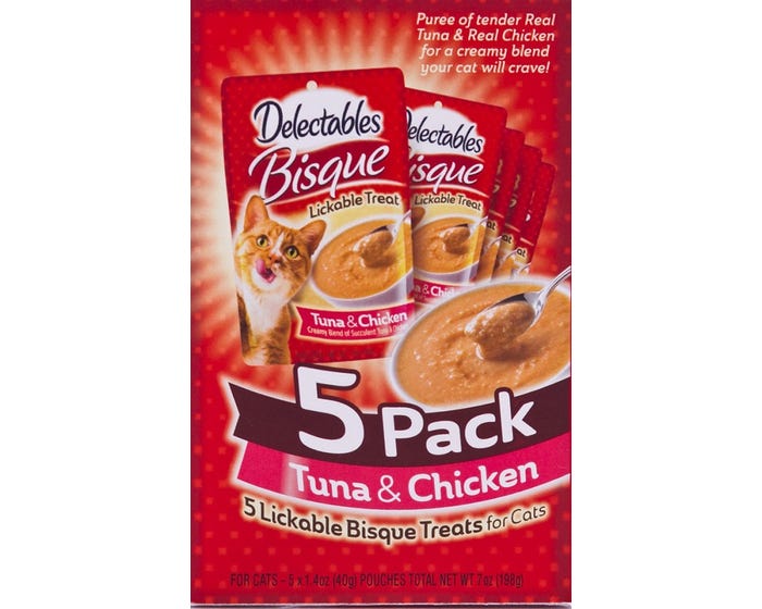 Hartz Delectables Lickable Treat Bisque， Chicken  Tuna - 5 Pack