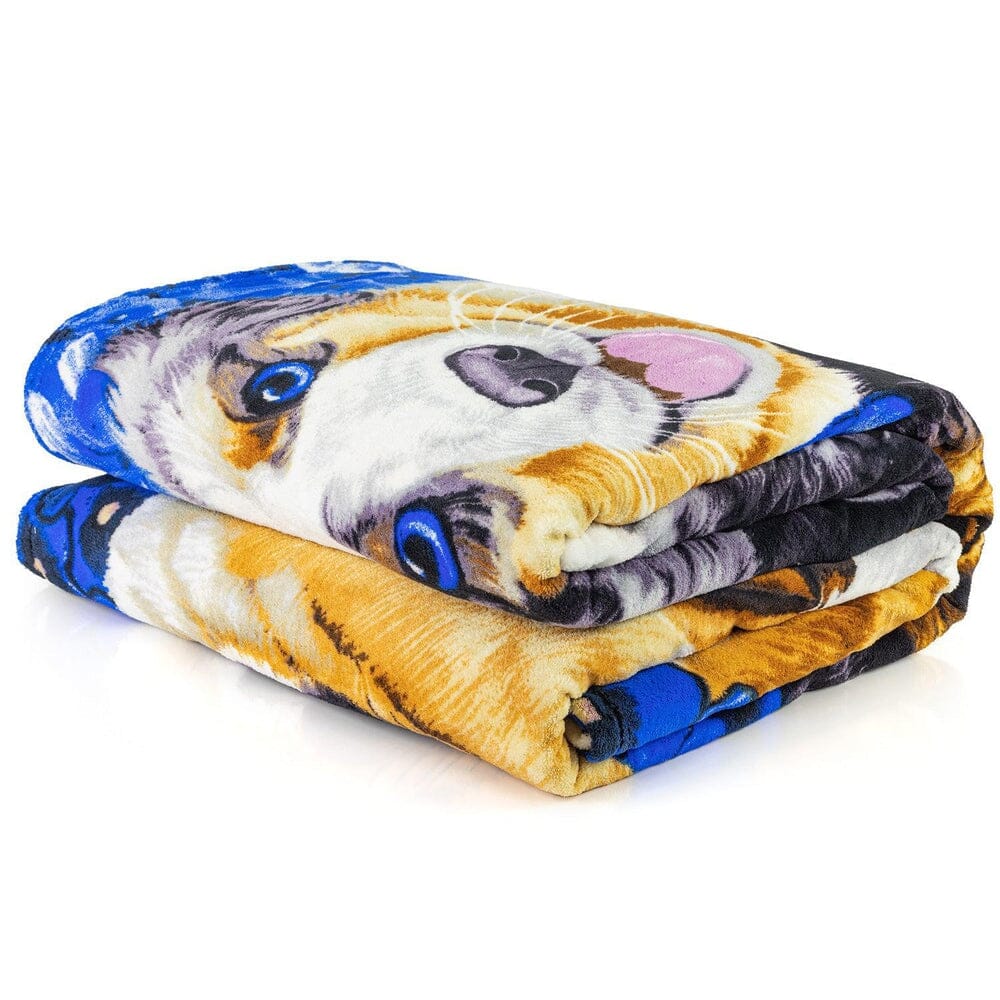 Puppy Collage Super Soft Full/Queen Size Plush Fleece Blanket by Jenny Newland