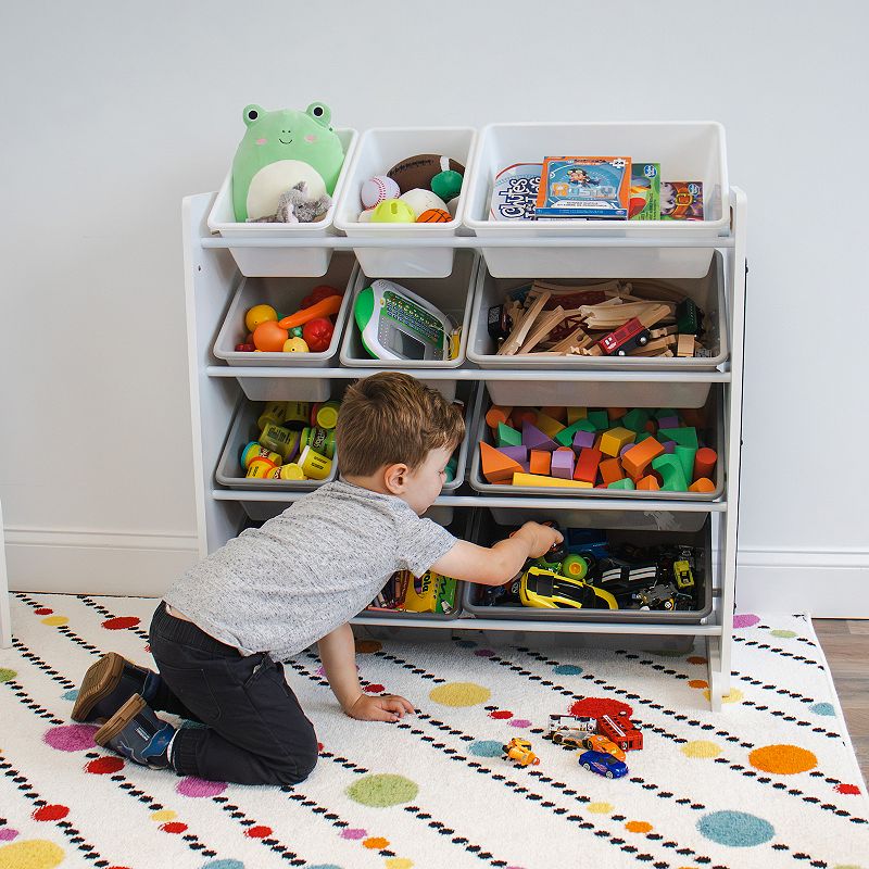 Humble Crew 12-Bin Organizer with Chalkboard Panel