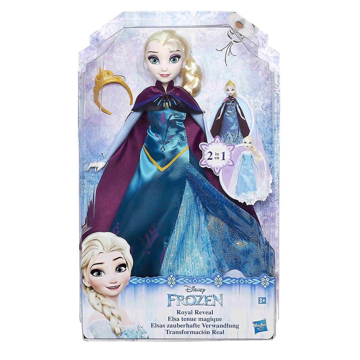 Disney Frozen Frost Royal Reveal Elsa doll 2i1 dress 30cm