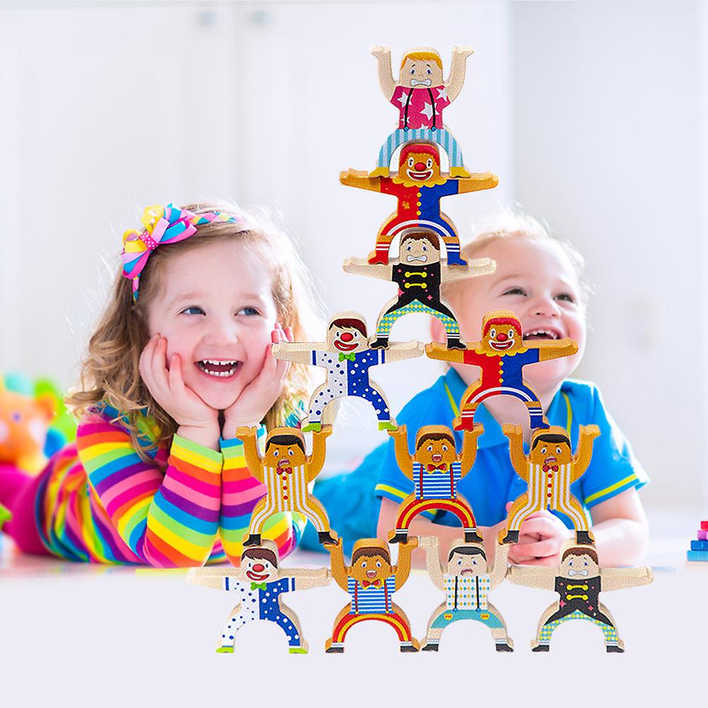 16pcs/set Kids nce Game Plastic Circus Stacking Blocks ncing Game Early Educational Toy for Children