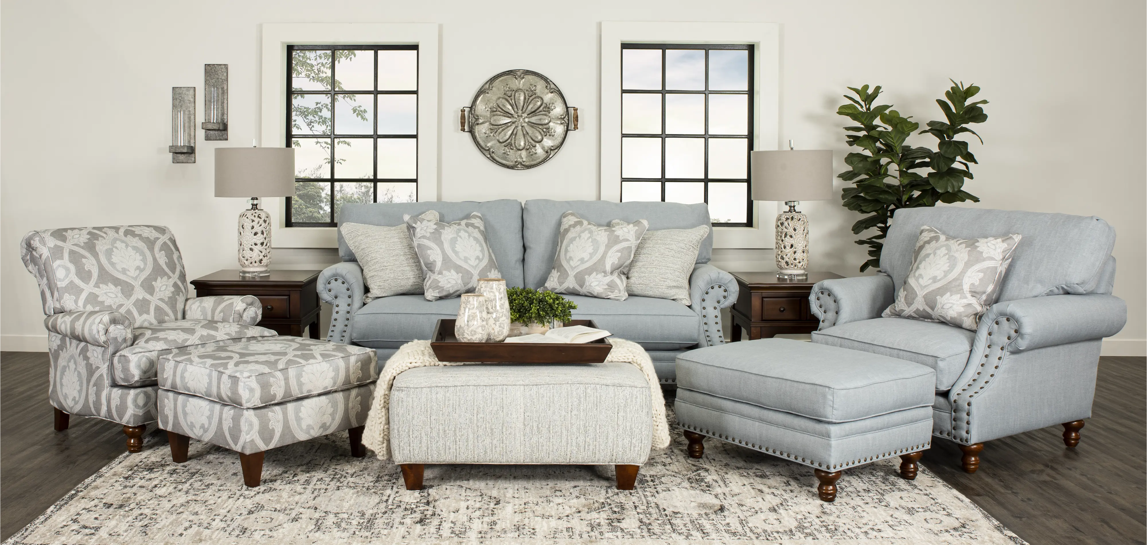 Ashford Light Blue Sofa