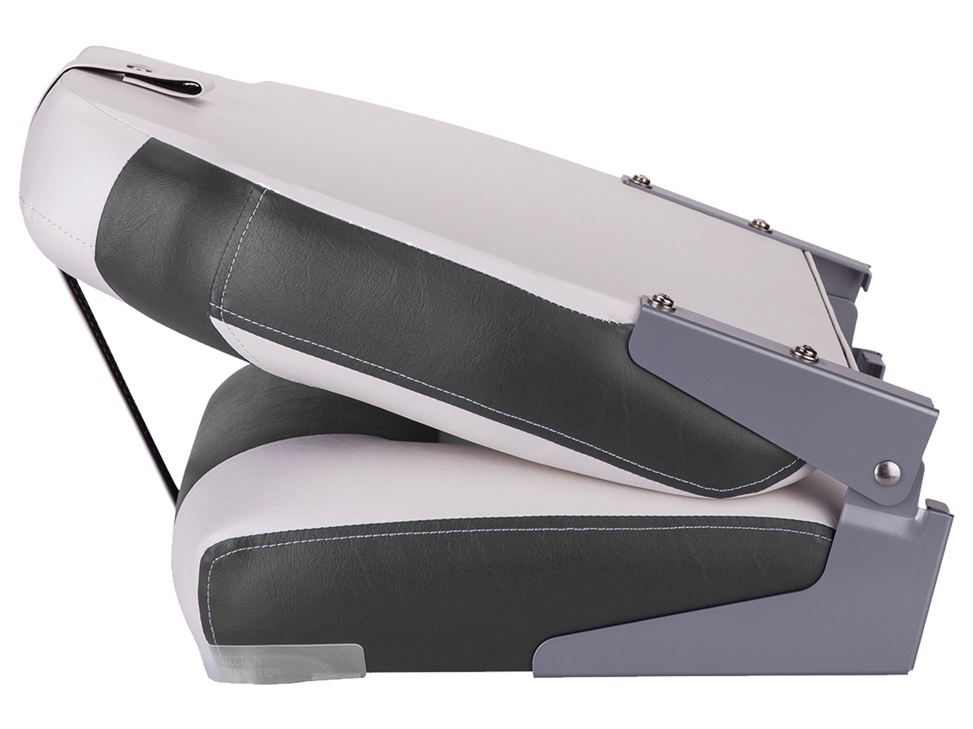 NORTHCAPTAIN S1 Deluxe High Back Folding Boat Seat，Stainless Steel Screws Included，White/Charcoal(2 Seats)