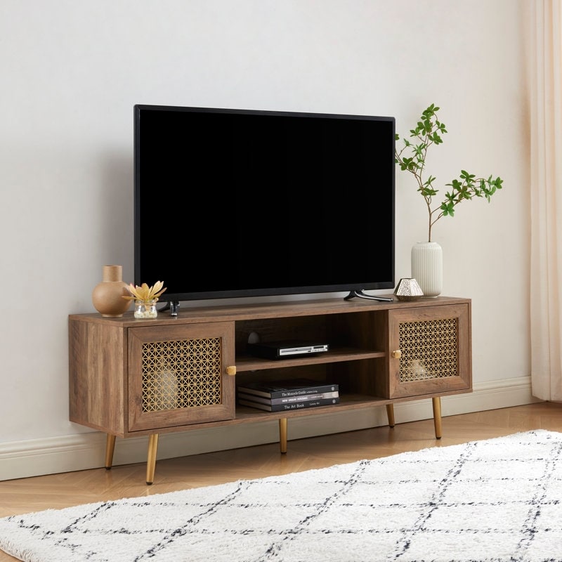 59 Inch TV Stand for 65'' TV  Classic Entertainment Center Media Console   59\