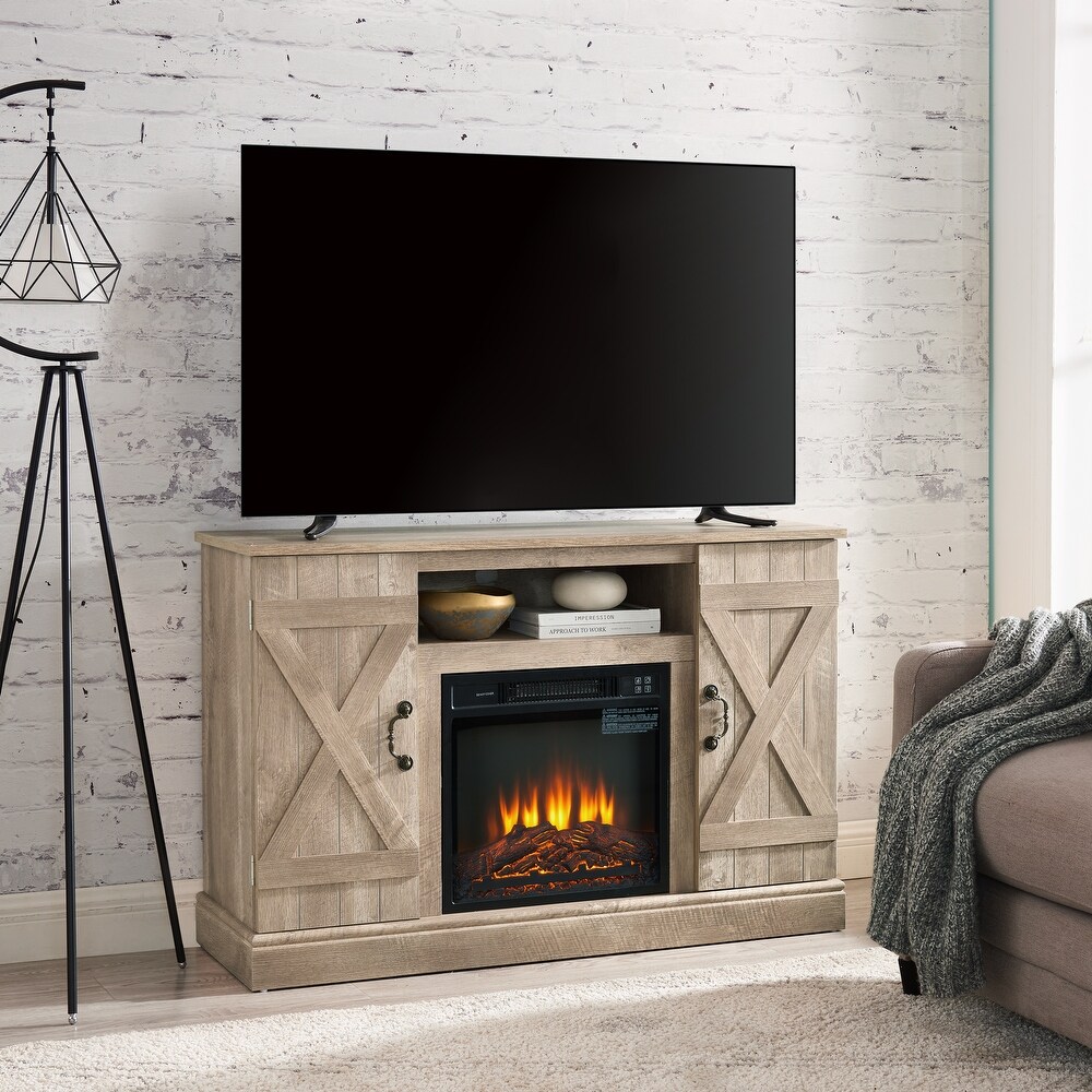 Gray Fireplace TV Stand for TV up to 50\