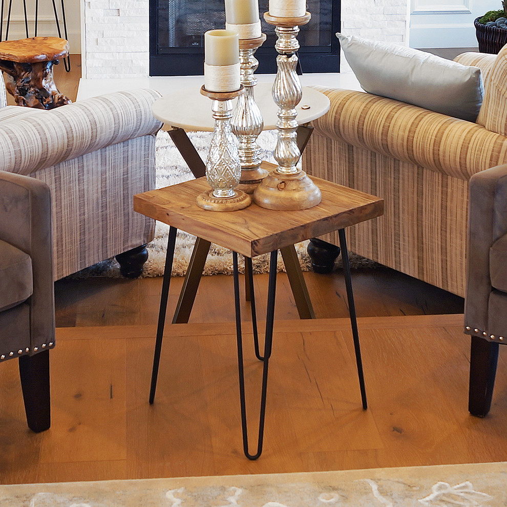 Rustic Old Elm Wood End Table   Industrial   Side Tables And End Tables   by Welland  Houzz