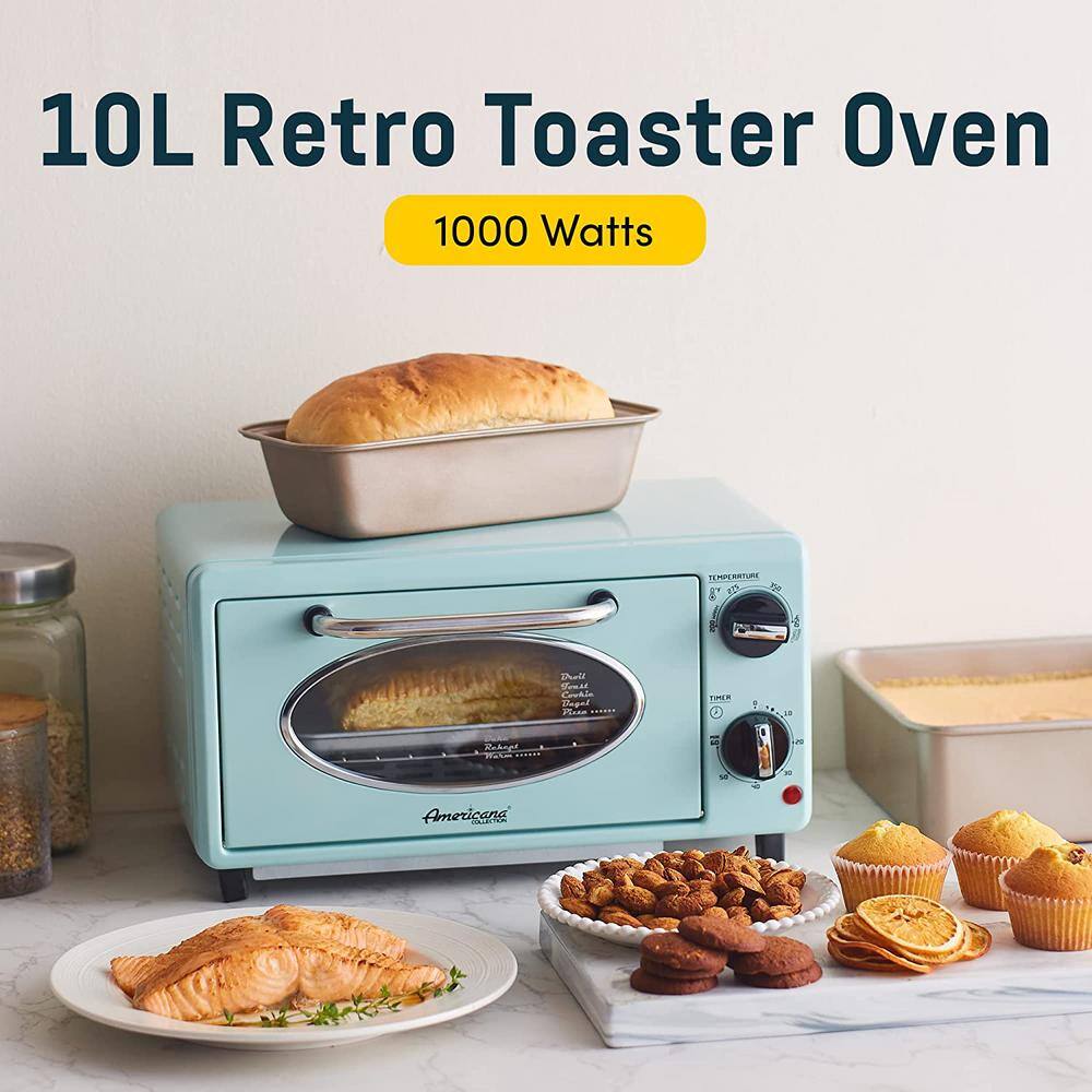 Americana Elite Collection Retro 2-Slice Toaster Oven Mint ETO147M