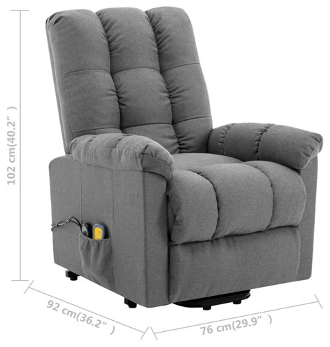 vidaXL Power Lift Recliner Electric Lift Chair for Home Theater Black Fabric   Massage Chairs   by vidaXL LLC  Houzz