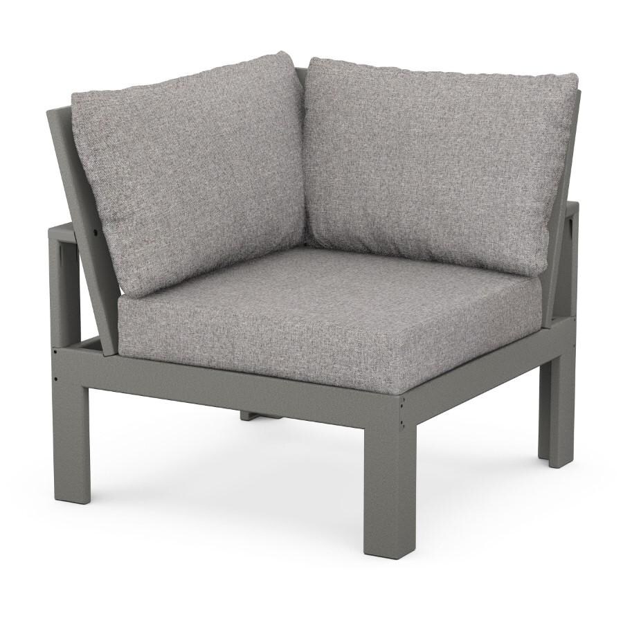 POLYWOOD EDGE 4-Piece Modular Deep Seating Set in Black / Grey Mist