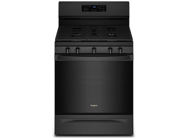 Whirlpool 5 Cu. Ft. Black 5-In-1 Air Fry Gas Range