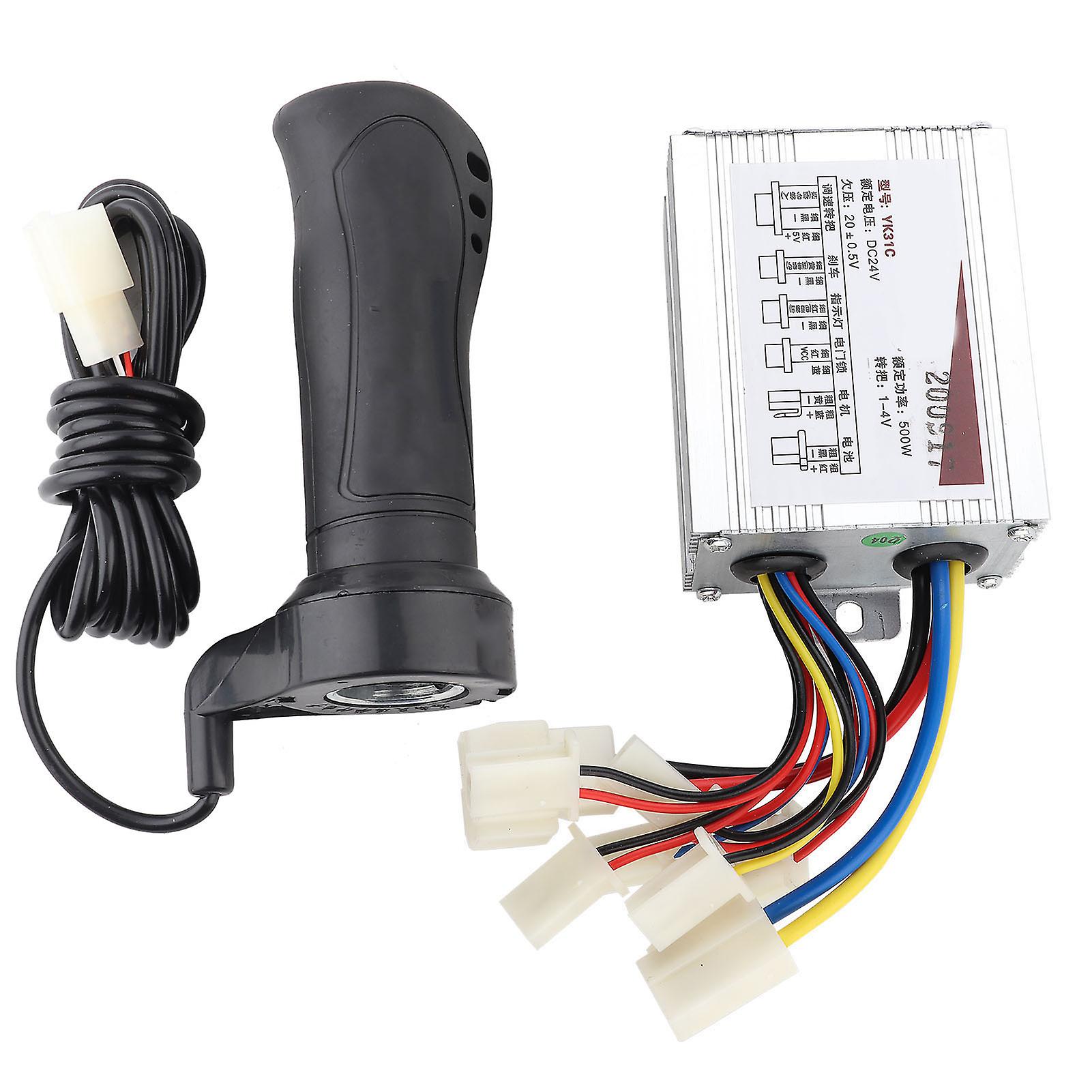 500w Motor Brushed Speed Controller andamp; Throttle Grip For Electric Bicycle Scooter Tricycle 24v