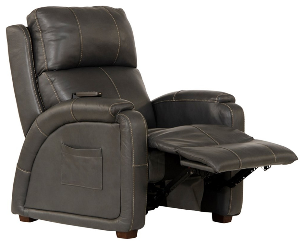 Catnapper Decompress Power Zero Gravity Recliner in Gray Leather   Contemporary   Recliner Chairs   by Homesquare  Houzz