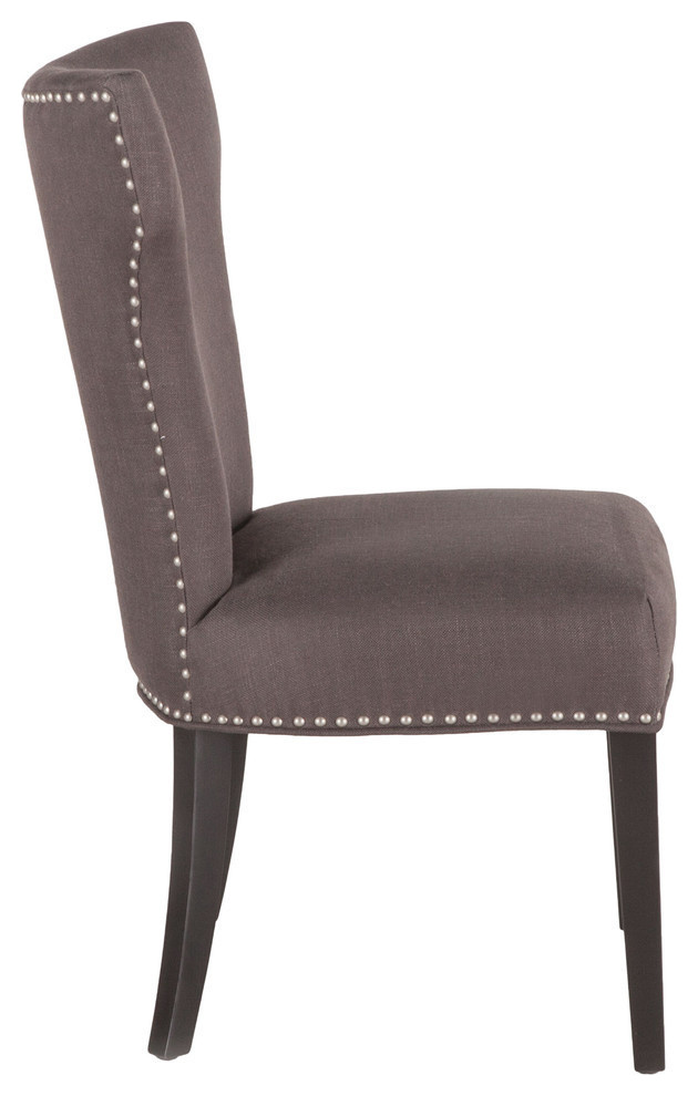 Set of 2 Quincy Linen Dining Chair   Transitional   Dining Chairs   by World Interiors  Houzz