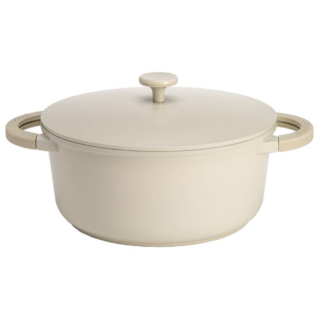 Goodful 4 5qt Cast Aluminum Ceramic Dutch Oven With Lid Side Handles And Silicone Grip