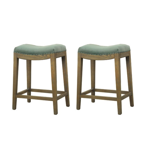 Carbon Loft Batson Blue Velvet French Style Bar Stool (Set of 2)